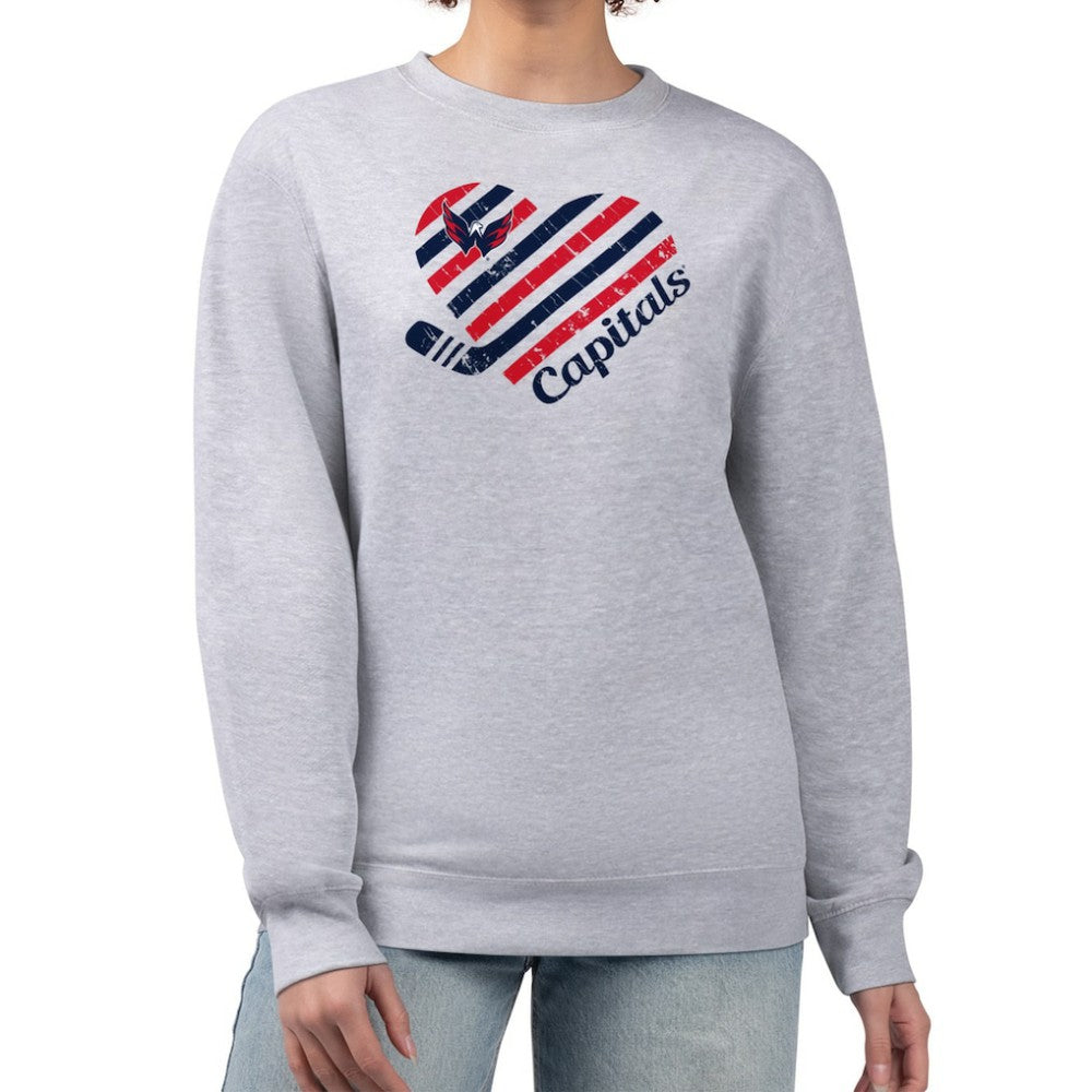 Washington Capitals G-III 4Her by Carl Banks Women's Heart Graphic Pullover Sweatshirt - Heather Gray | NHL near me