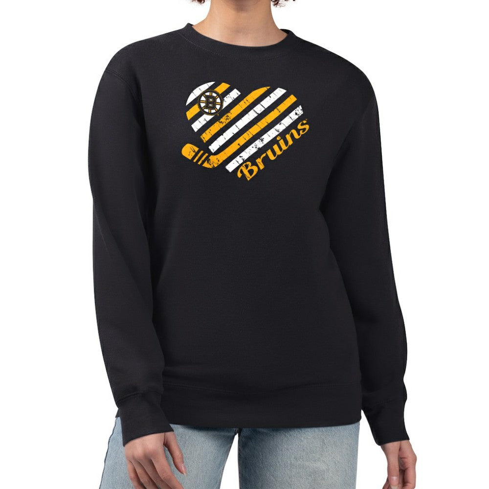 Boston Bruins G-III 4Her by Carl Banks Women's Heart Graphic Pullover Sweatshirt - Black | NHL discount