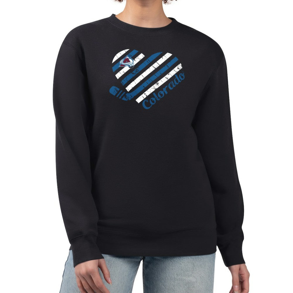 Colorado Avalanche G-III 4Her by Carl Banks Women's Heart Graphic Pullover Sweatshirt - Black | NHL on sale