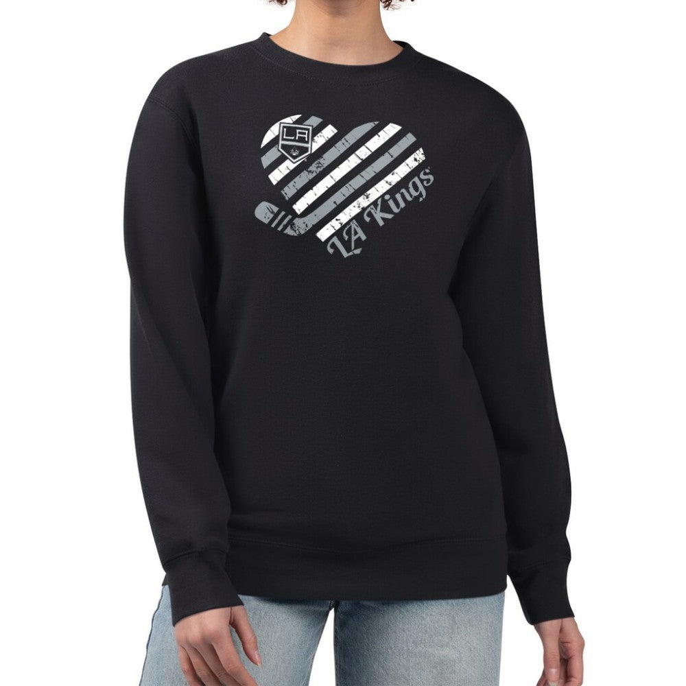 Los Angeles Kings G-III 4Her by Carl Banks Women's Heart Graphic Pullover Sweatshirt - Black | NHL Clearance