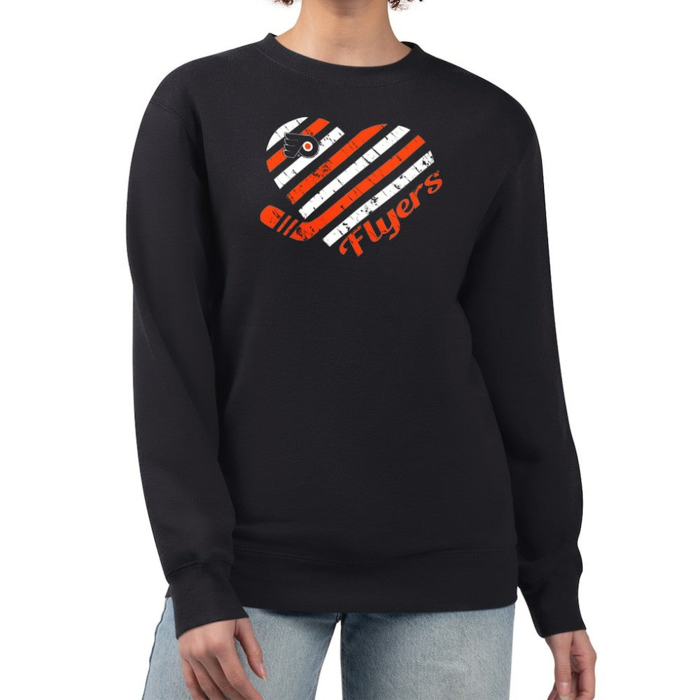 Philadelphia Flyers G-III 4Her by Carl Banks Women's Heart Graphic Pullover Sweatshirt - Black | NHL near me