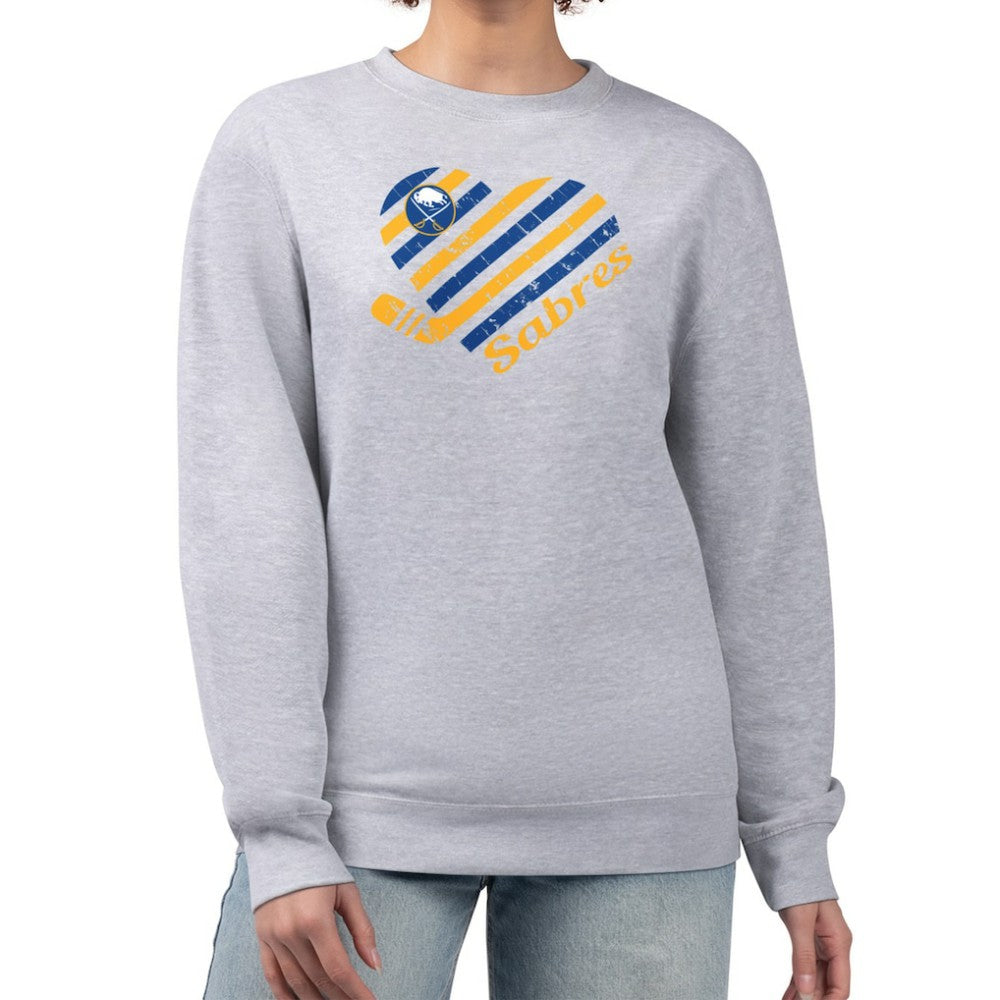 Buffalo Sabres G-III 4Her by Carl Banks Women's Heart Graphic Pullover Sweatshirt - Heather Gray | NHL sale