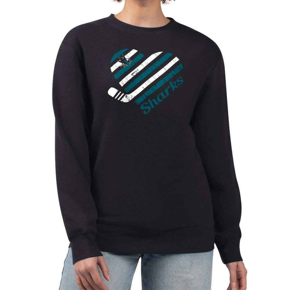San Jose Sharks G-III 4Her by Carl Banks Women's Heart Graphic Pullover Sweatshirt - Black | NHL online