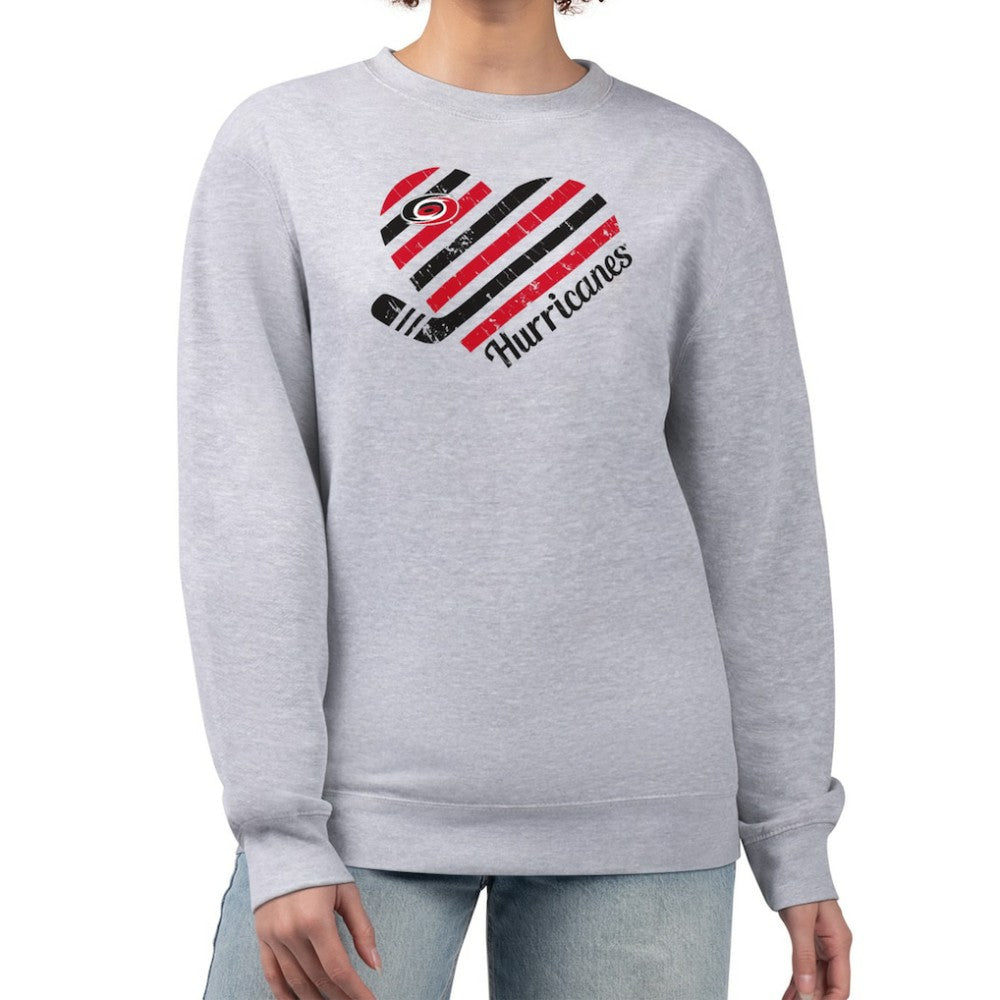 Carolina Hurricanes G-III 4Her by Carl Banks Women's Heart Graphic Pullover Sweatshirt - Heather Gray | NHL online