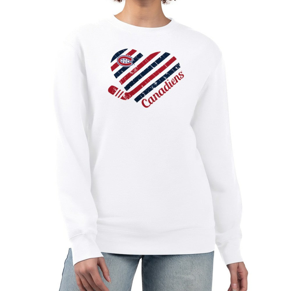 Montreal Canadiens G-III 4Her by Carl Banks Women's Heart Graphic Pullover Sweatshirt - White | NHL on sale