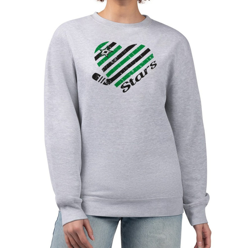Dallas Stars G-III 4Her by Carl Banks Women's Heart Graphic Pullover Sweatshirt - Heather Gray | NHL near me