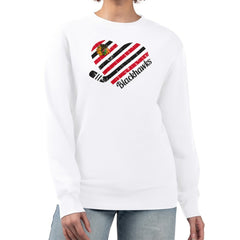 Chicago Blackhawks G-III 4Her by Carl Banks Women's Heart Graphic Pullover Sweatshirt - White | NHL discount