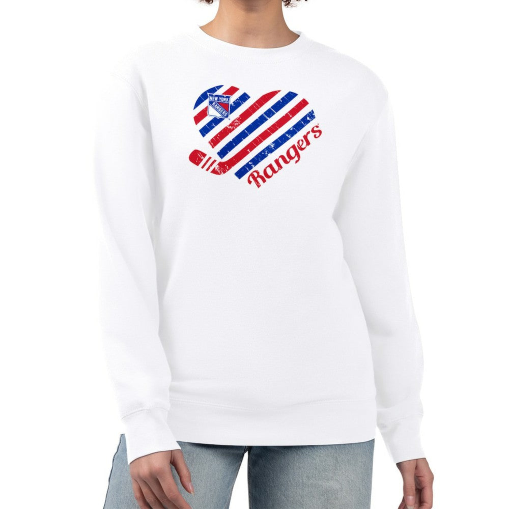 New York Rangers G-III 4Her by Carl Banks Women's Heart Graphic Pullover Sweatshirt - White | NHL sale