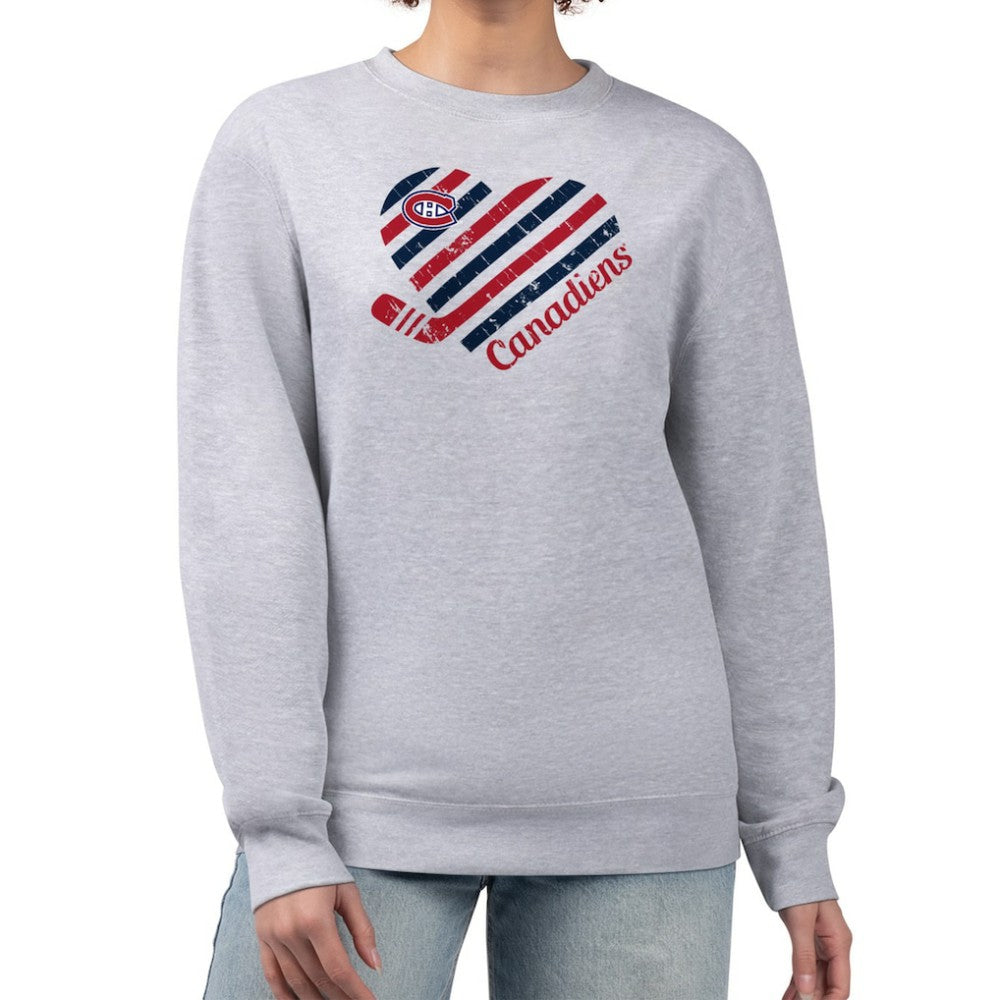 Montreal Canadiens G-III 4Her by Carl Banks Women's Heart Graphic Pullover Sweatshirt - Heather Gray | NHL sale