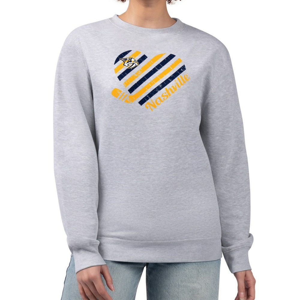 Nashville Predators G-III 4Her by Carl Banks Women's Heart Graphic Pullover Sweatshirt - Heather Gray | NHL discount
