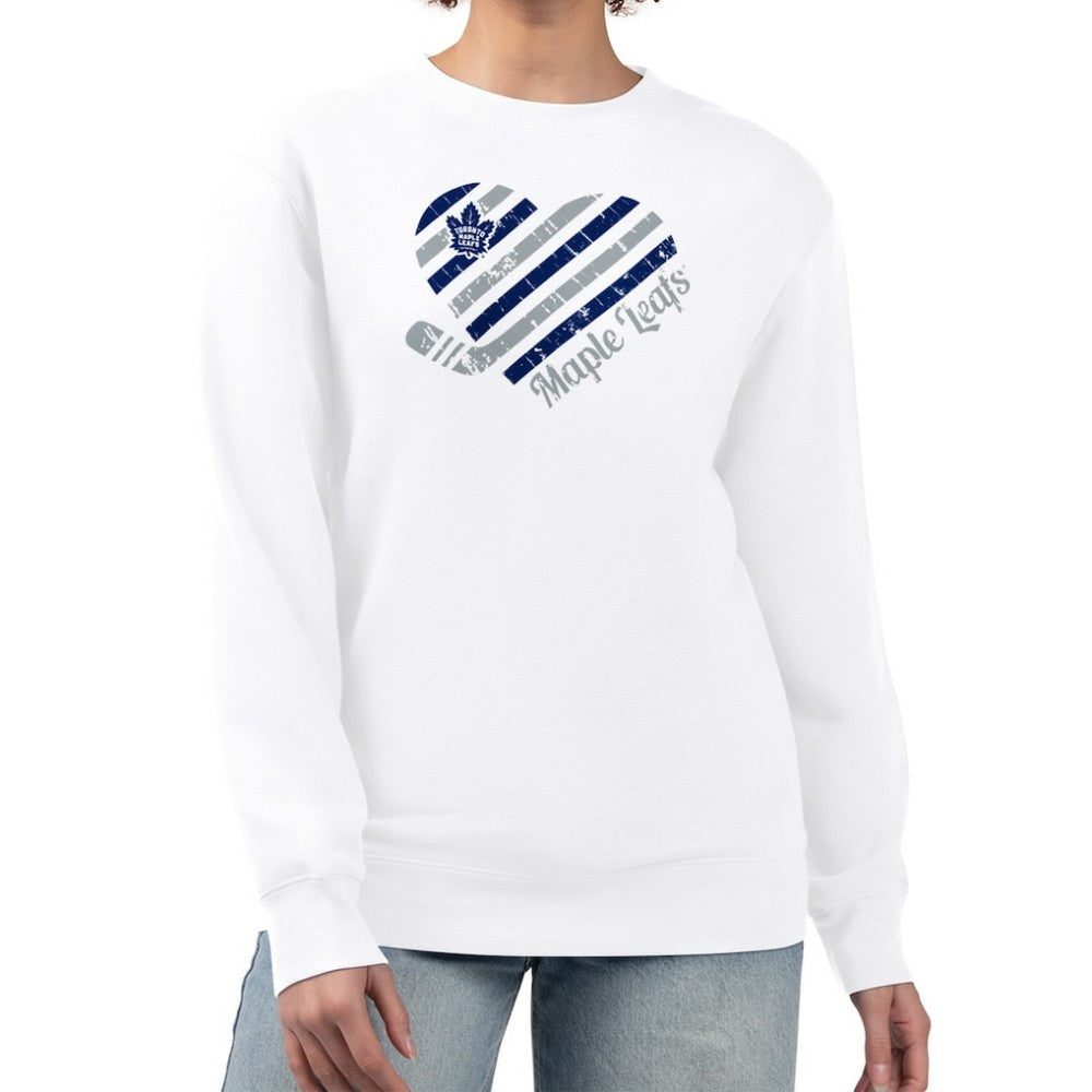 Toronto Maple Leafs G-III 4Her by Carl Banks Women's Heart Graphic Pullover Sweatshirt - White | NHL discount