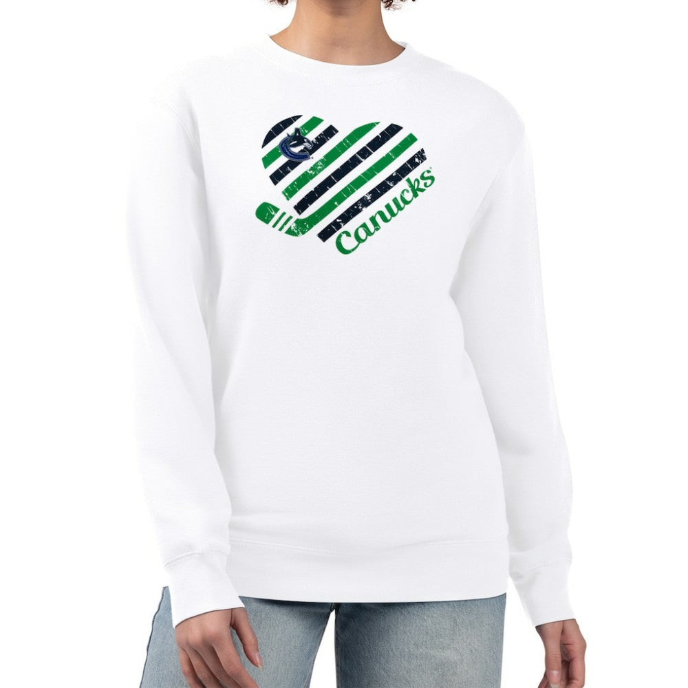 Vancouver Canucks G-III 4Her by Carl Banks Women's Heart Graphic Pullover Sweatshirt - White | NHL sale