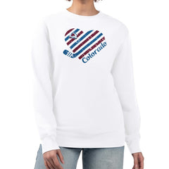 Colorado Avalanche G-III 4Her by Carl Banks Women's Heart Graphic Pullover Sweatshirt - White | NHL on sale