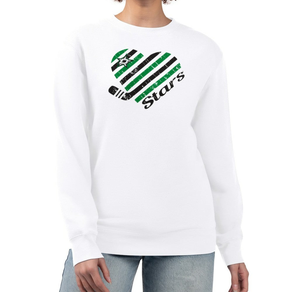 Dallas Stars G-III 4Her by Carl Banks Women's Heart Graphic Pullover Sweatshirt - White | NHL on sale