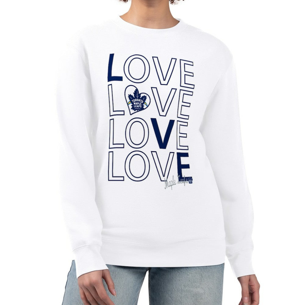Toronto Maple Leafs G-III 4Her by Carl Banks Women's Lots Of Love Team Logo Graphic Pullover Sweatshirt - White | NHL discount