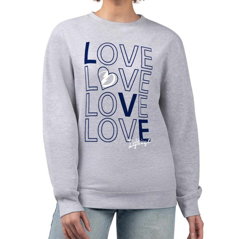 Tampa Bay Lightning G-III 4Her by Carl Banks Women's Lots Of Love Team Logo Graphic Pullover Sweatshirt - Heather Gray | NHL on sale