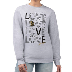 Vegas Golden Knights G-III 4Her by Carl Banks Women's Lots Of Love Team Logo Graphic Pullover Sweatshirt - Heather Gray | NHL sale