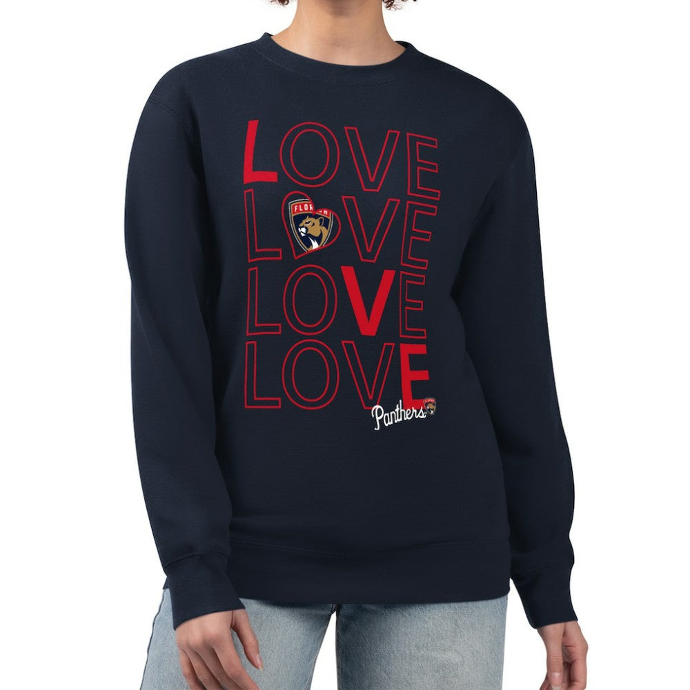 Florida Panthers G-III 4Her by Carl Banks Women's Lots Of Love Team Logo Graphic Pullover Sweatshirt - Navy | NHL online