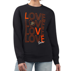 Anaheim Ducks G-III 4Her by Carl Banks Women's Lots Of Love Team Logo Graphic Pullover Sweatshirt - Black | NHL Lifestyle