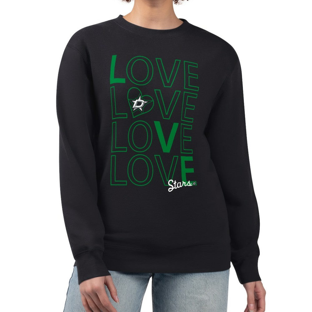 Dallas Stars G-III 4Her by Carl Banks Women's Lots Of Love Team Logo Graphic Pullover Sweatshirt - Black | NHL on sale