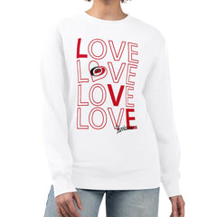 Carolina Hurricanes G-III 4Her by Carl Banks Women's Lots Of Love Team Logo Graphic Pullover Sweatshirt - White | NHL discount