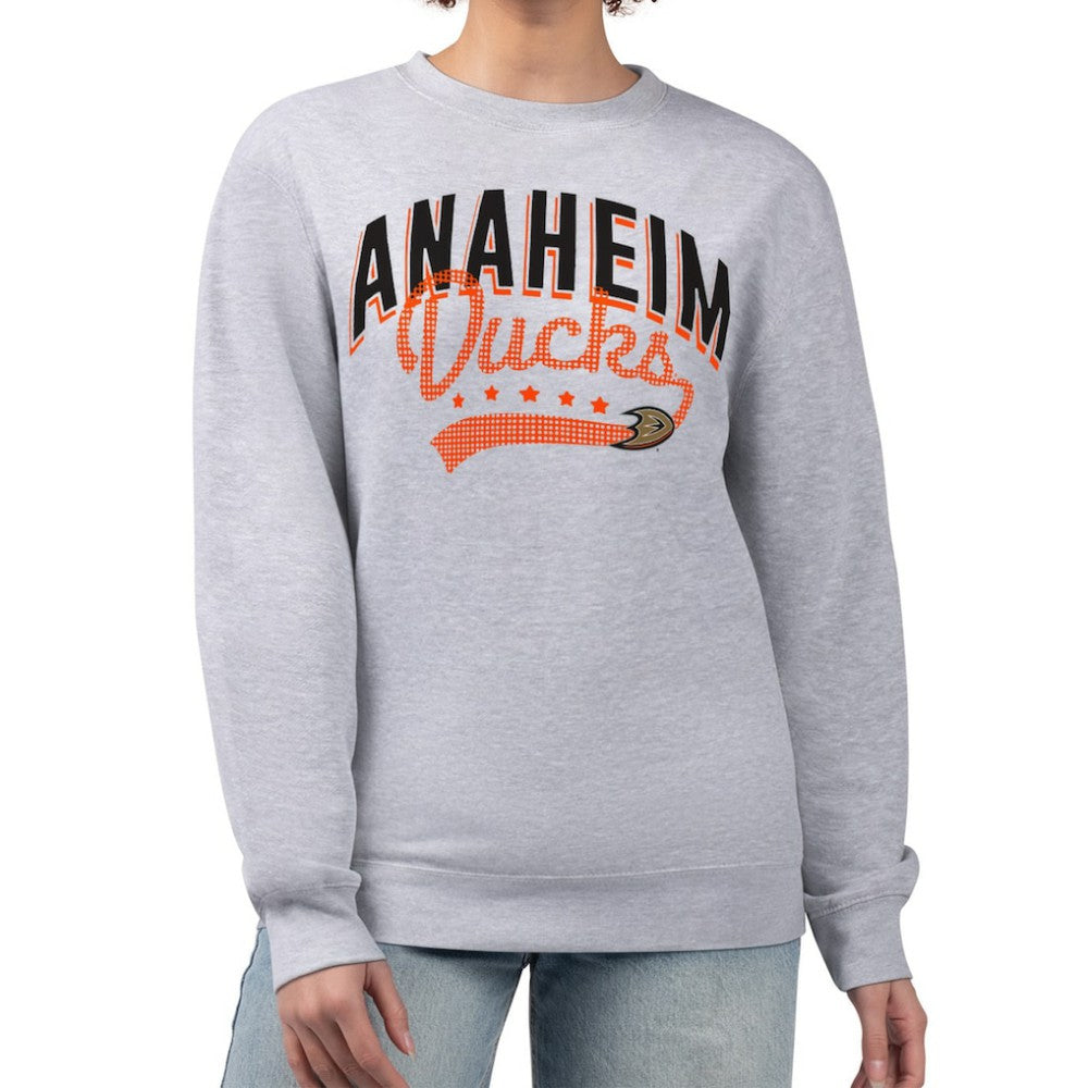 Anaheim Ducks G-III 4Her by Carl Banks Women's Filigree Team Graphic Fleece Pullover Sweatshirt - Heather Gray | NHL online