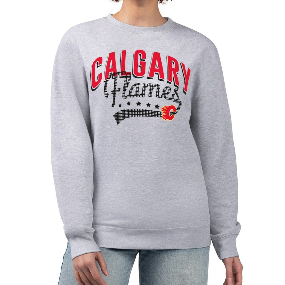 Calgary Flames G-III 4Her by Carl Banks Women's Filigree Team Graphic Fleece Pullover Sweatshirt - Heather Gray | NHL online