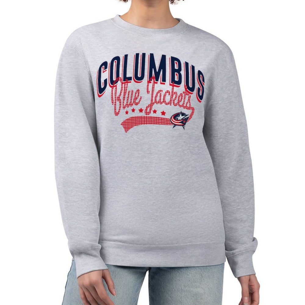 Columbus Blue Jackets G-III 4Her by Carl Banks Women's Filigree Team Graphic Fleece Pullover Sweatshirt - Heather Gray | NHL sale