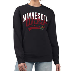 Minnesota Wild G-III 4Her by Carl Banks Women's Filigree Team Graphic Fleece Pullover Sweatshirt - Black | NHL on sale