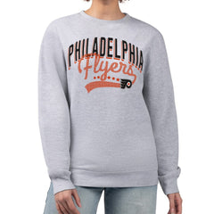 Philadelphia Flyers G-III 4Her by Carl Banks Women's Filigree Team Graphic Fleece Pullover Sweatshirt - Heather Gray | NHL Clearance