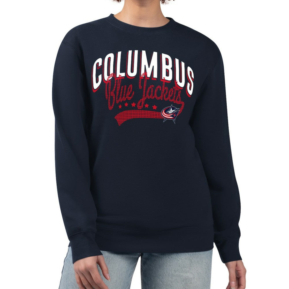Columbus Blue Jackets G-III 4Her by Carl Banks Women's Filigree Team Graphic Fleece Pullover Sweatshirt - Navy | NHL discount