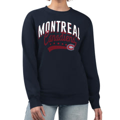 Montreal Canadiens G-III 4Her by Carl Banks Women's Filigree Team Graphic Fleece Pullover Sweatshirt - Navy | NHL near me