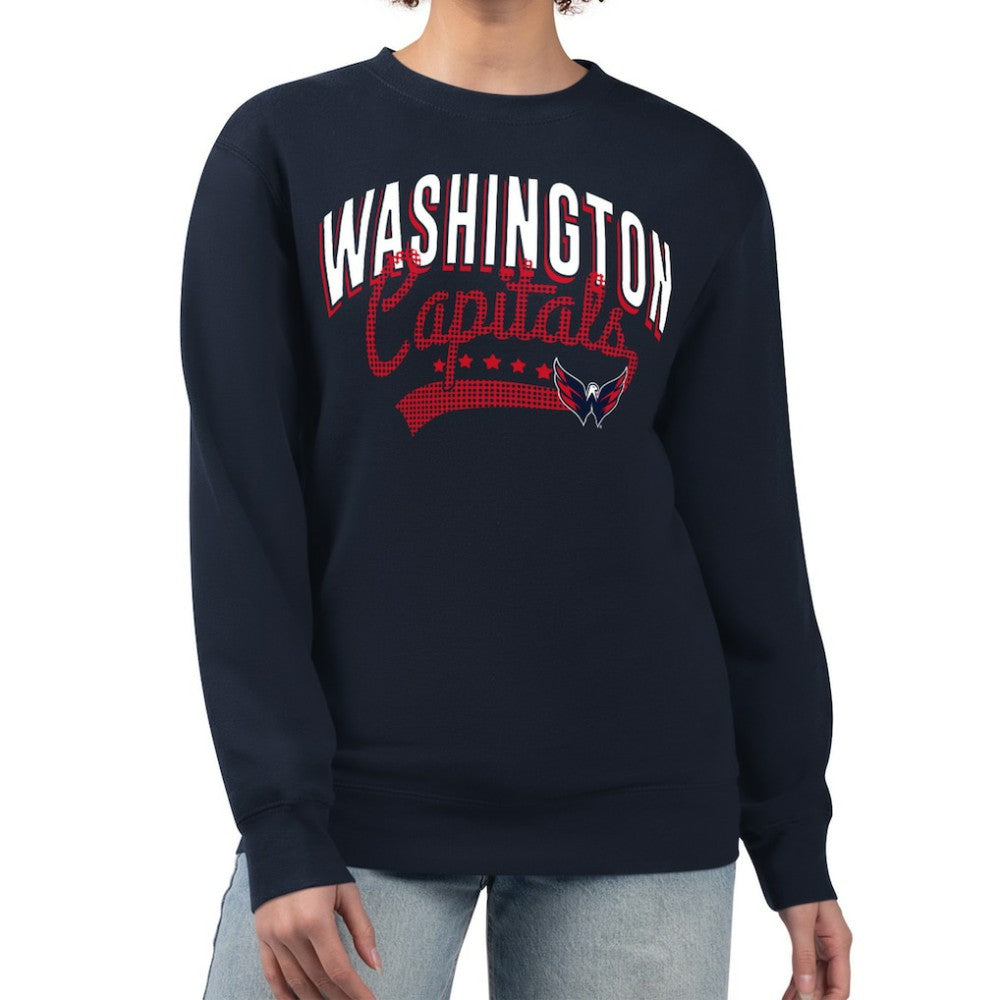 Washington Capitals G-III 4Her by Carl Banks Women's Filigree Team Graphic Fleece Pullover Sweatshirt - Navy | NHL online