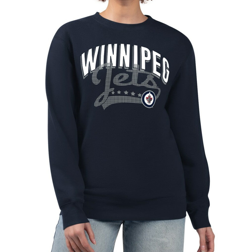 Winnipeg Jets G-III 4Her by Carl Banks Women's Filigree Team Graphic Fleece Pullover Sweatshirt - Navy | NHL online