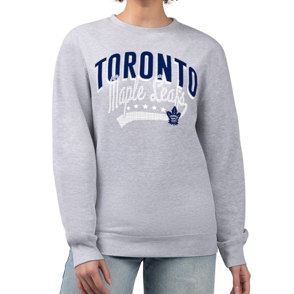 Toronto Maple Leafs G-III 4Her by Carl Banks Women's Filigree Team Graphic Fleece Pullover Sweatshirt - Heather Gray | NHL Lifestyle