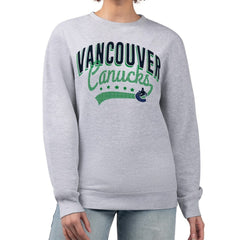 Vancouver Canucks G-III 4Her by Carl Banks Women's Filigree Team Graphic Fleece Pullover Sweatshirt - Heather Gray | NHL Clearance