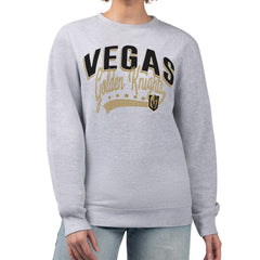 Vegas Golden Knights G-III 4Her by Carl Banks Women's Filigree Team Graphic Fleece Pullover Sweatshirt - Heather Gray | NHL on sale