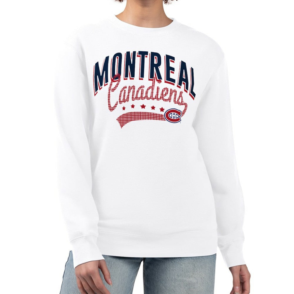 Montreal Canadiens G-III 4Her by Carl Banks Women's Filigree Team Graphic Fleece Pullover Sweatshirt - White | NHL discount