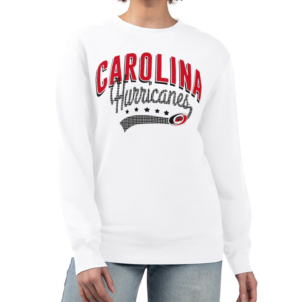 Carolina Hurricanes G-III 4Her by Carl Banks Women's Filigree Team Graphic Fleece Pullover Sweatshirt - White | NHL sale