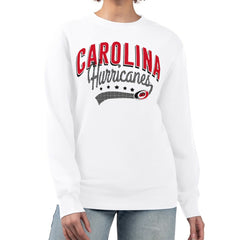 Carolina Hurricanes G-III 4Her by Carl Banks Women's Filigree Team Graphic Fleece Pullover Sweatshirt - White | NHL sale
