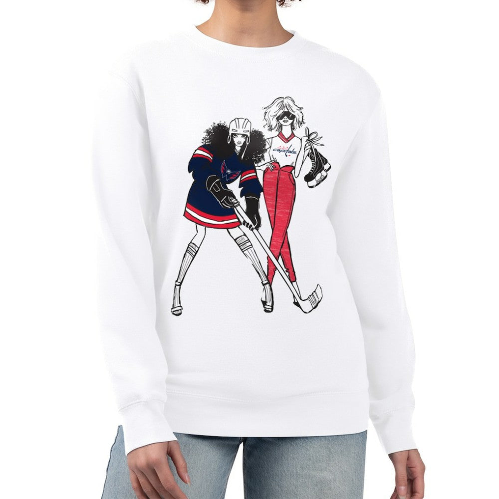 Washington Capitals G-III 4Her by Carl Banks Women's Hockey Girls Team Graphic Fleece Pullover Sweatshirt - White | NHL online