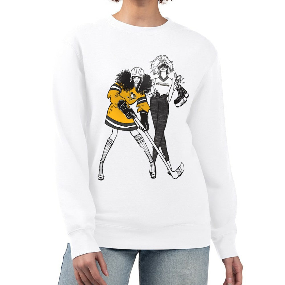 Pittsburgh Penguins G-III 4Her by Carl Banks Women's Hockey Girls Team Graphic Fleece Pullover Sweatshirt - White | NHL online