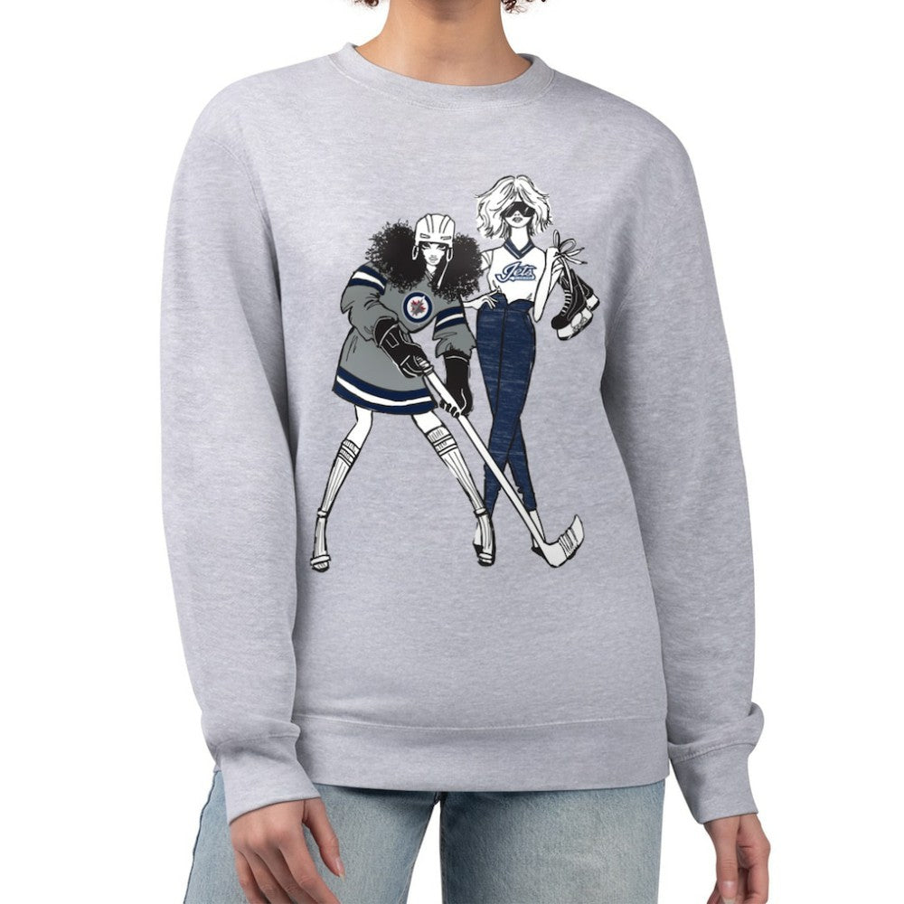 Winnipeg Jets G-III 4Her by Carl Banks Women's Hockey Girls Team Graphic Fleece Pullover Sweatshirt - Heather Gray | NHL near me