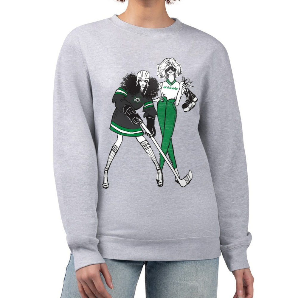 Dallas Stars G-III 4Her by Carl Banks Women's Hockey Girls Team Graphic Fleece Pullover Sweatshirt - Heather Gray | NHL online