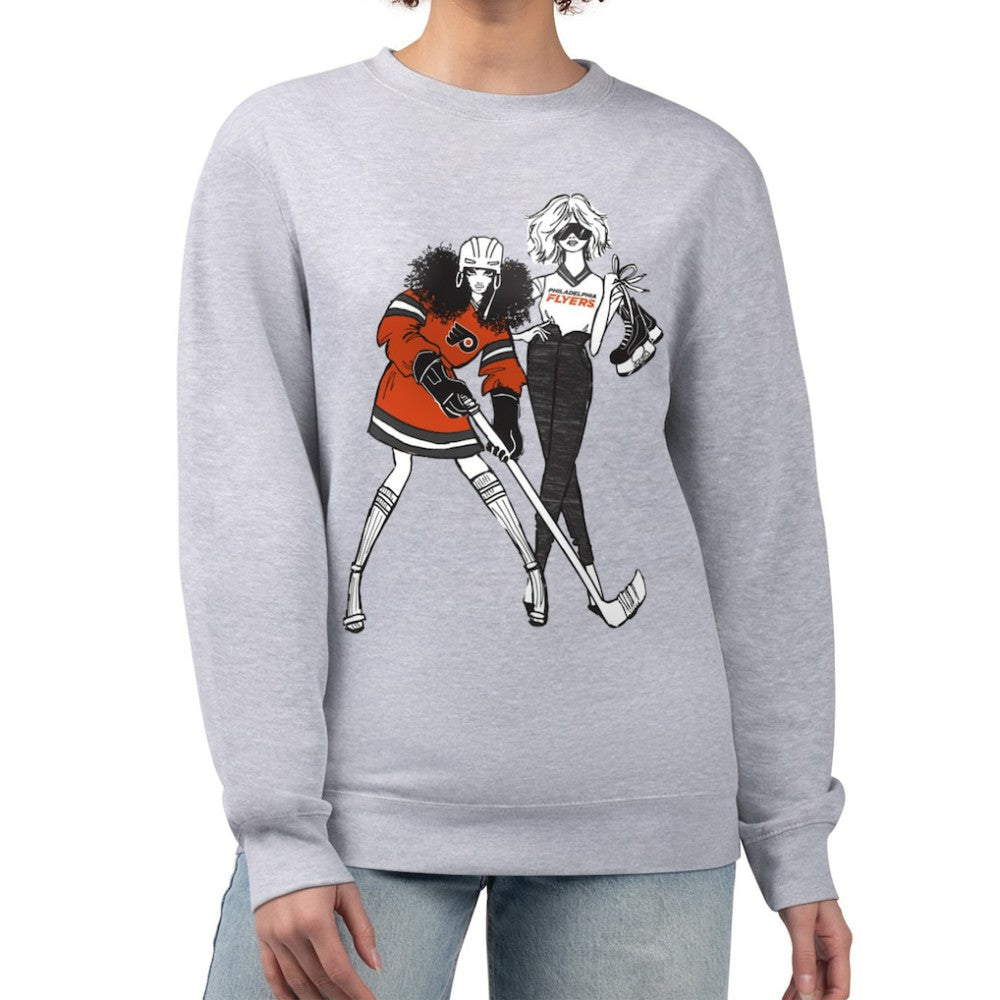 Philadelphia Flyers G-III 4Her by Carl Banks Women's Hockey Girls Team Graphic Fleece Pullover Sweatshirt - Heather Gray | NHL online