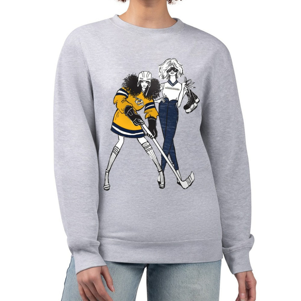 Nashville Predators G-III 4Her by Carl Banks Women's Hockey Girls Team Graphic Fleece Pullover Sweatshirt - Heather Gray | NHL near me