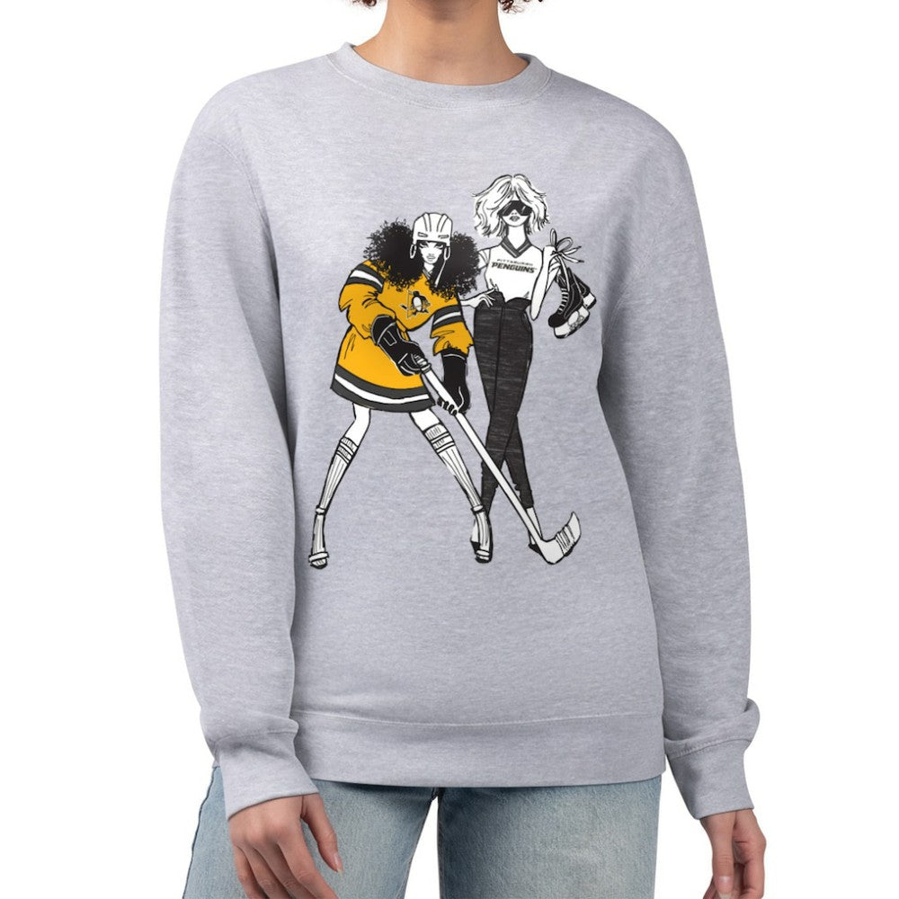 Pittsburgh Penguins G-III 4Her by Carl Banks Women's Hockey Girls Team Graphic Fleece Pullover Sweatshirt - Heather Gray | NHL near me