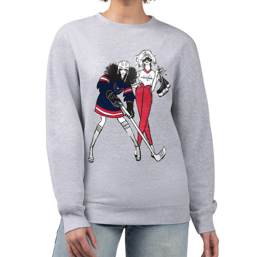 Washington Capitals G-III 4Her by Carl Banks Women's Hockey Girls Team Graphic Fleece Pullover Sweatshirt - Heather Gray | NHL sale