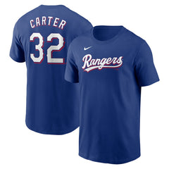 Evan Carter Texas Rangers Nike Fuse Name & Number T-Shirt Online