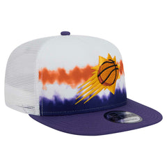 New Era Phoenix Suns Dip-Dye 9FIFTY A-Frame Trucker Snapback Hat White/Purple